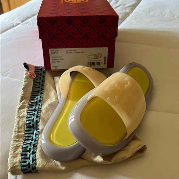 Tory Burch Yellow and Cream Sandals - Picture 2 of 3